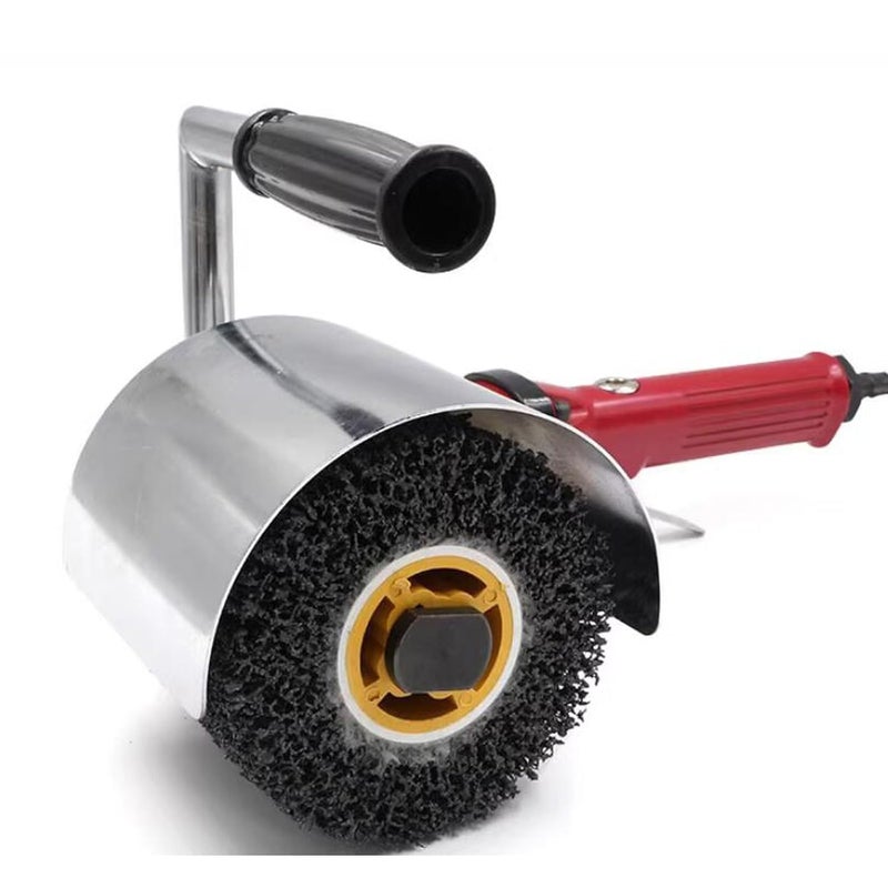 JUNLIXN 4.5" x 4" Abrasive Drawing Drum, 3/4" Quad Keyway Burnishing Wheel for Hand held Polishing Machine 40 Grit Sanding Drum Surface Conditioning Tool (Pack of 2) - Image 4